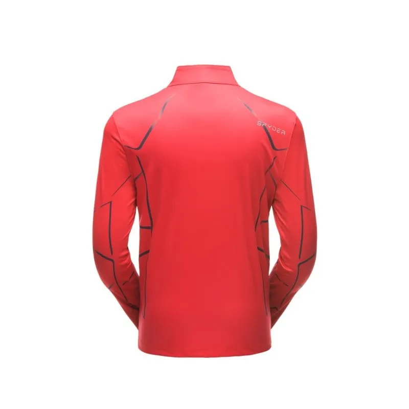 SPYDER LIMITLESS LINES ZIP T-NECK ROUGE SOUS-PULL