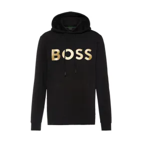 SWEAT A CAPUCHE SOODY BOSS NOIR LOGO IMPRIMÉ DORÉ