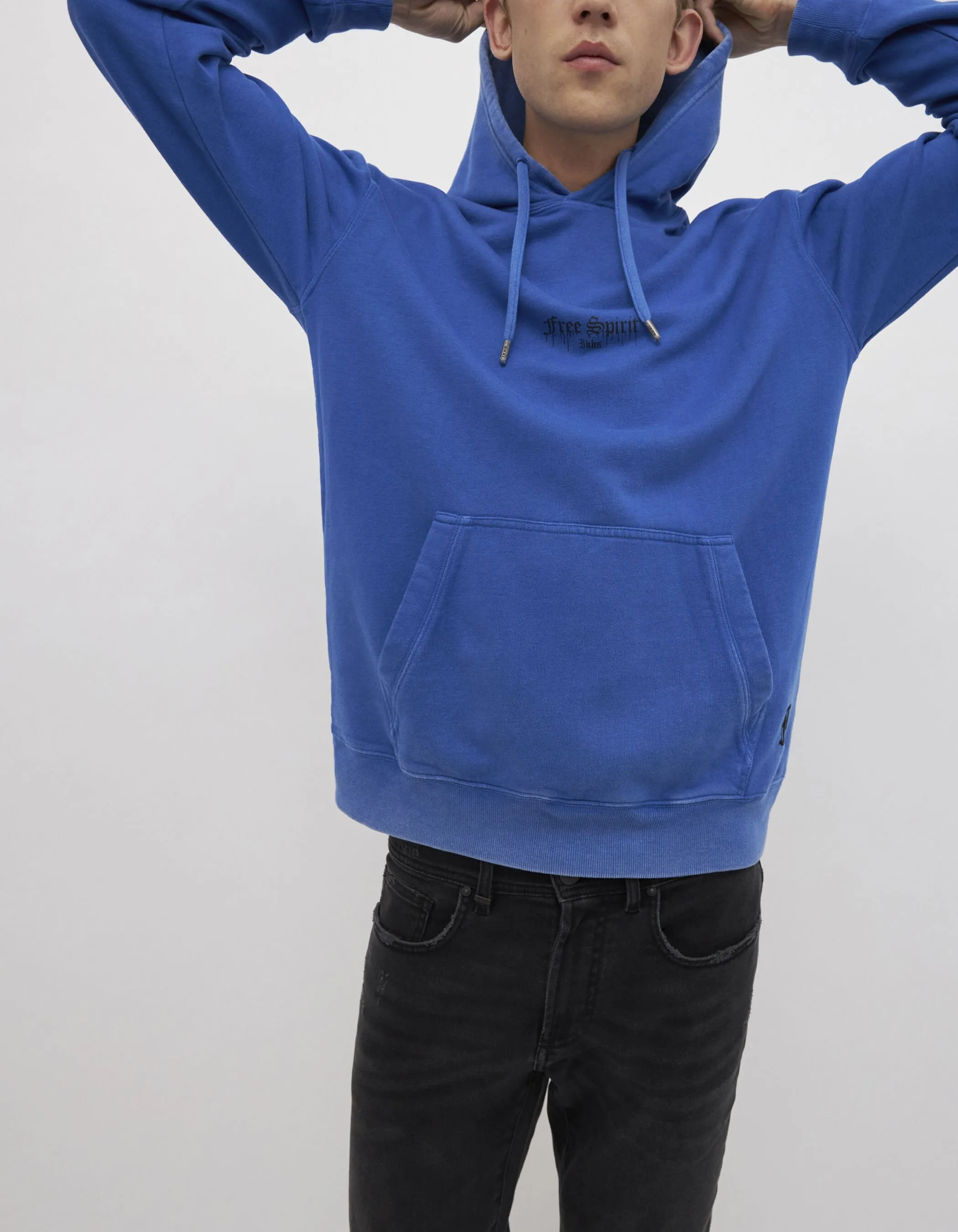 Sweat electric blue molleton à capuche Homme