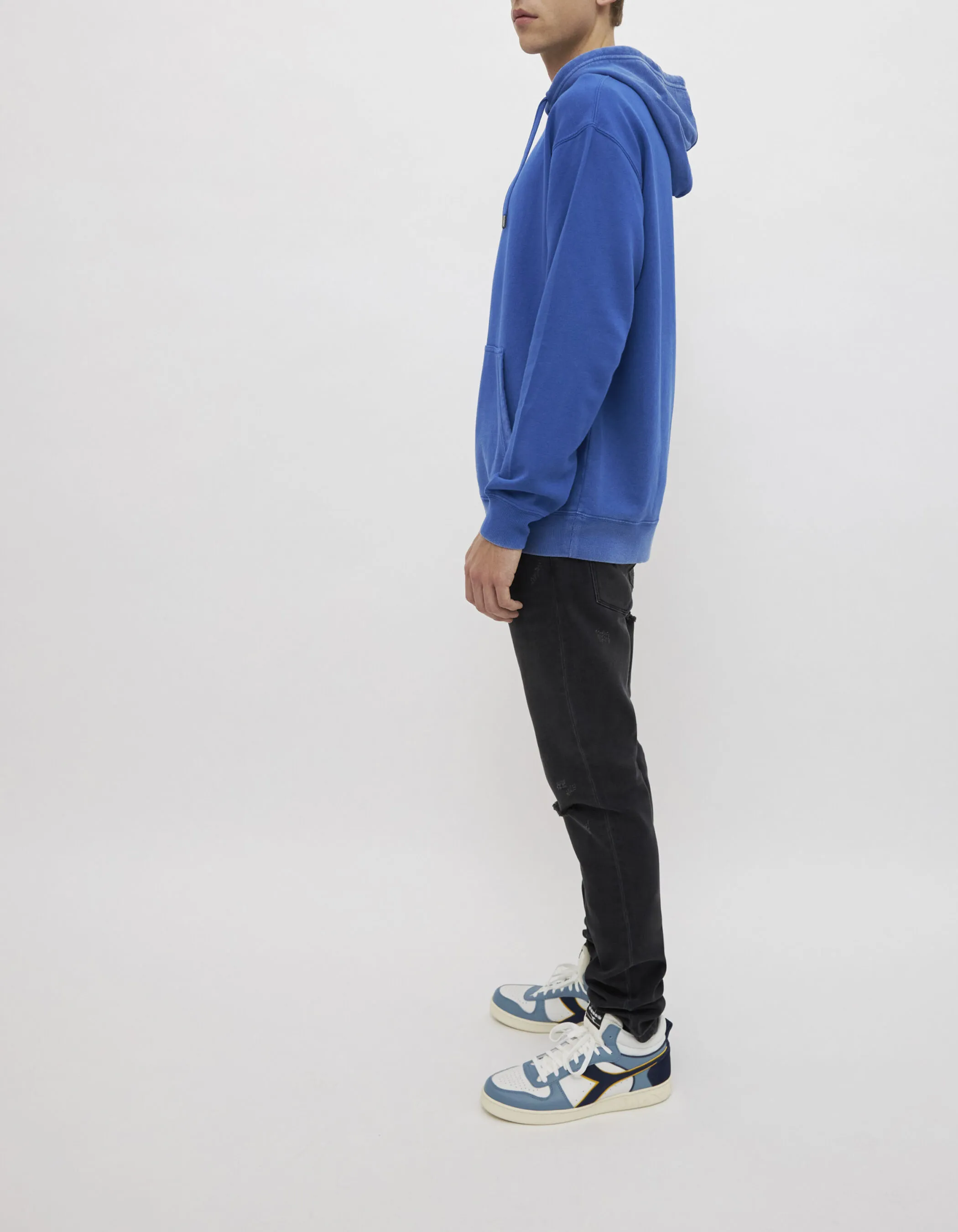 Sweat electric blue molleton à capuche Homme