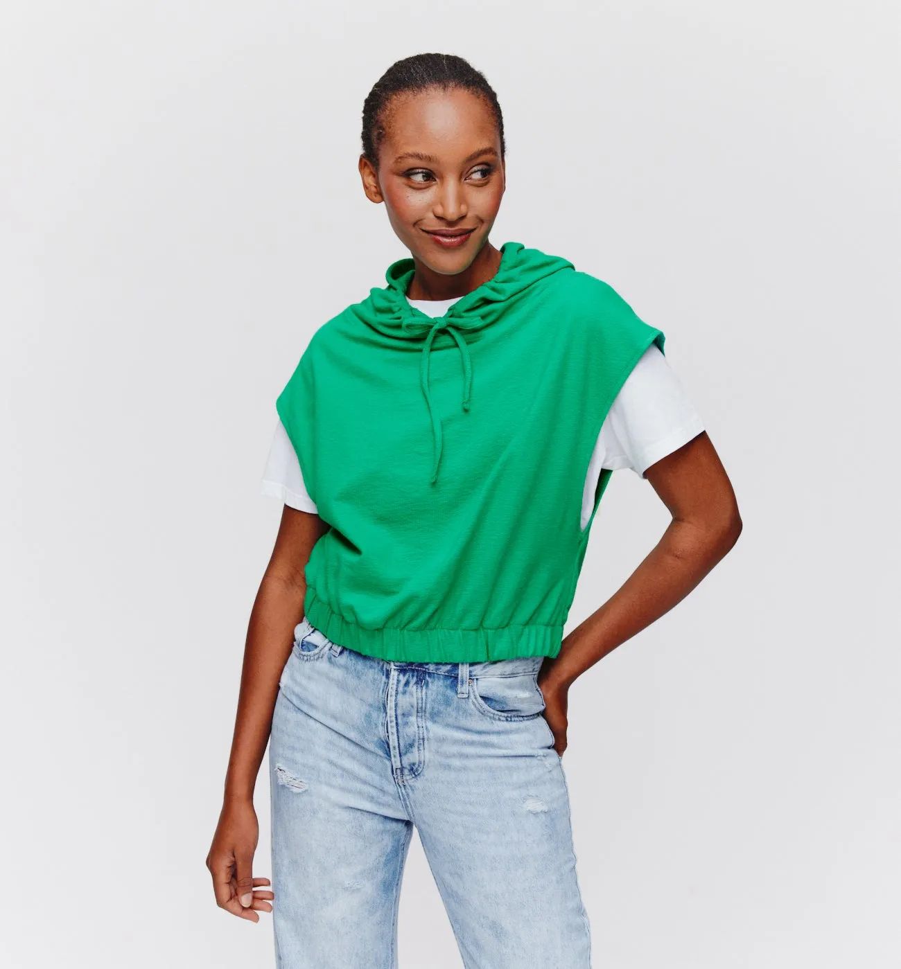 Sweat-shirt à capuche Femme - Vert clair