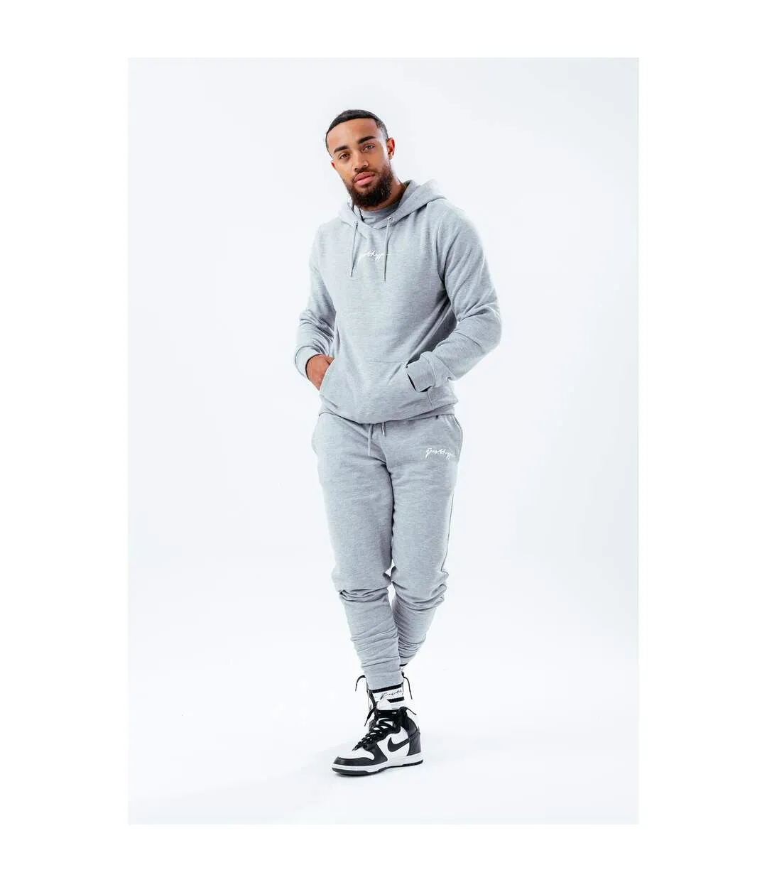 Sweat à capuche homme gris chiné Hype