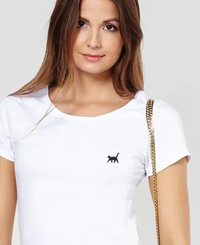 T-Shirt femme Chat (brodé)