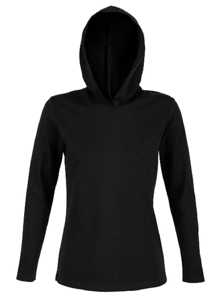 T-shirt à capuche - Femme - 03187 - noir 