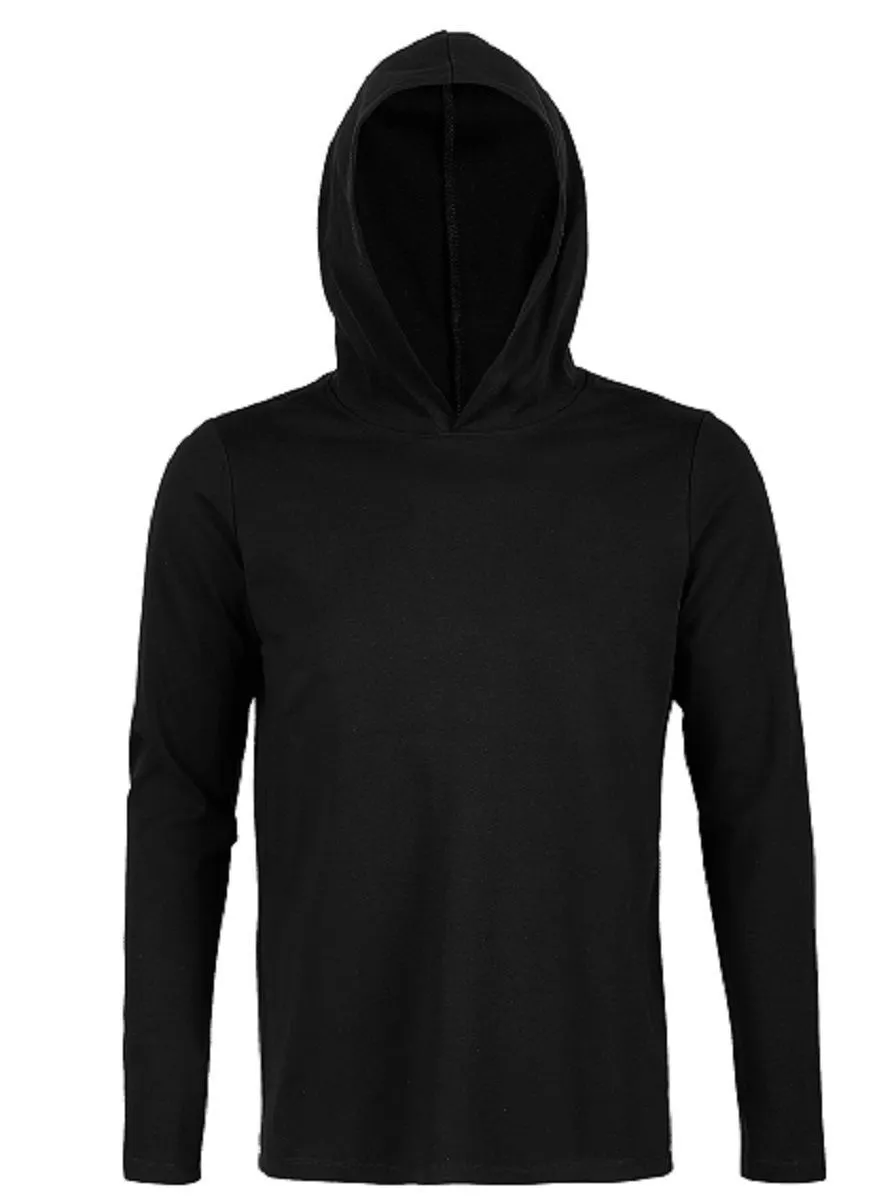 T-shirt à capuche - Homme - 03186 - noir 