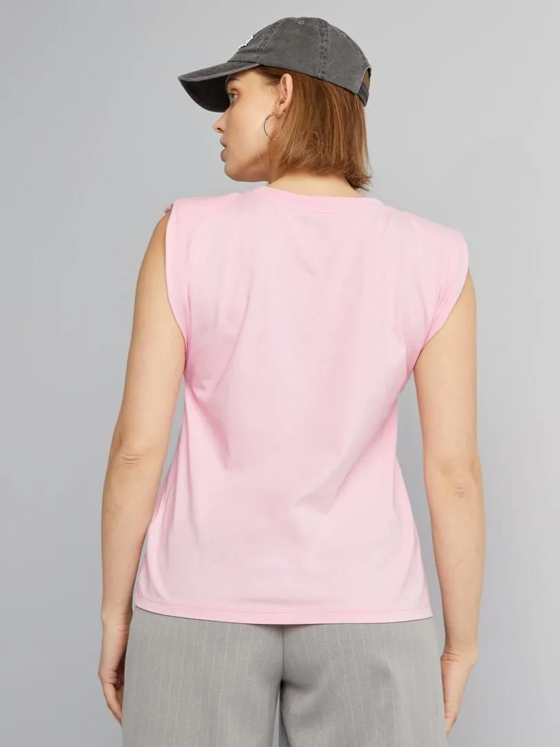 T-shirt à épaulettes - rose