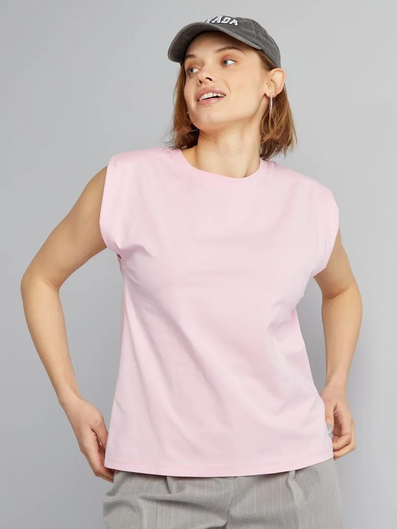 T-shirt à épaulettes - rose