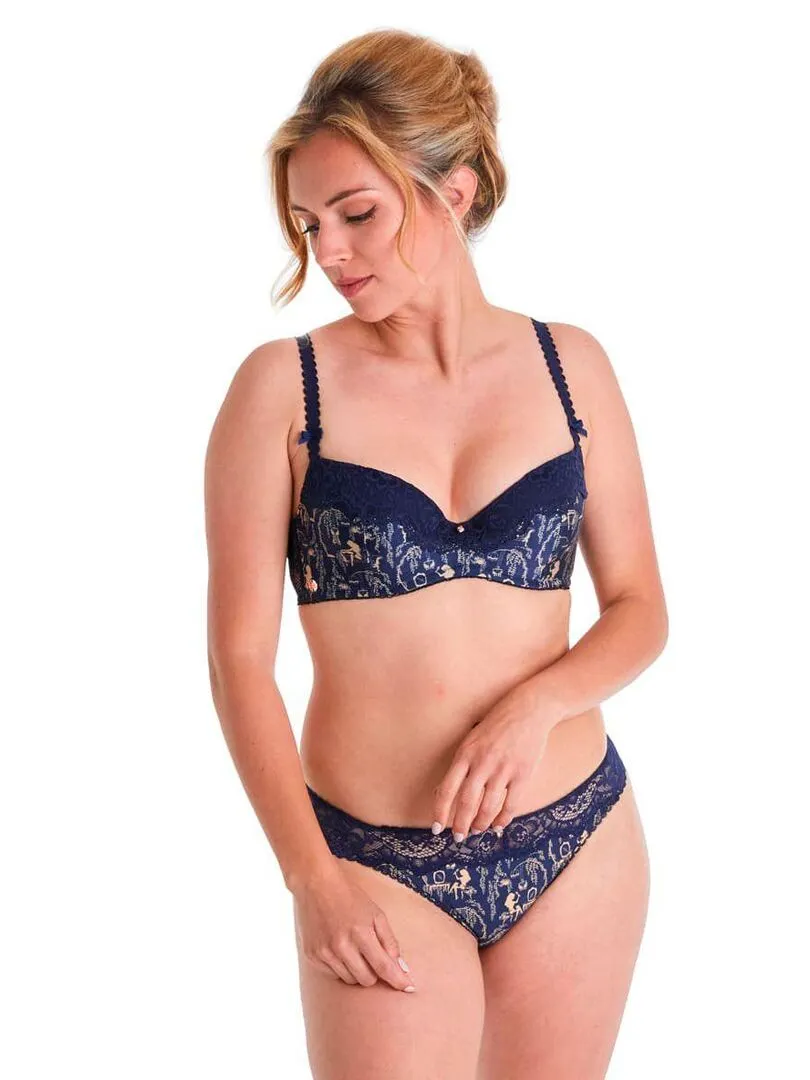 Tanga HAUTE COUTURE - Brigitte Bardot Lingerie - Bleu