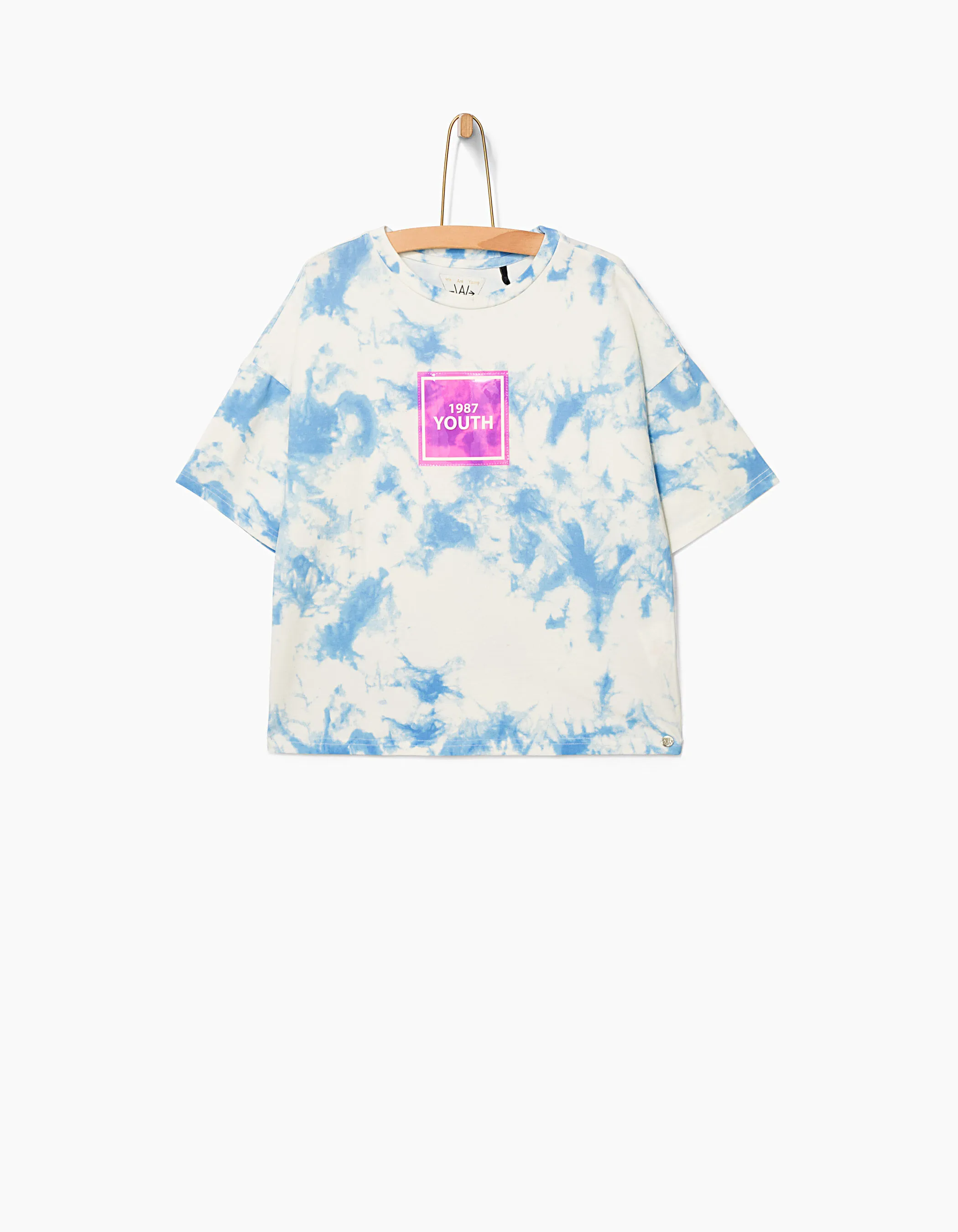 Tee-shirt bleu lavande effet tie and dye fille