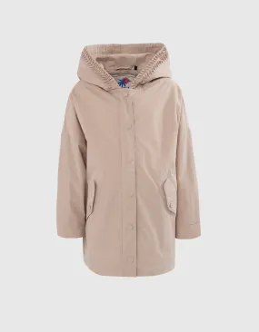 Trench beige détails fantaisie capuche fille