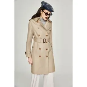 Trench-coat long pour femme avec effet brillant deux tons