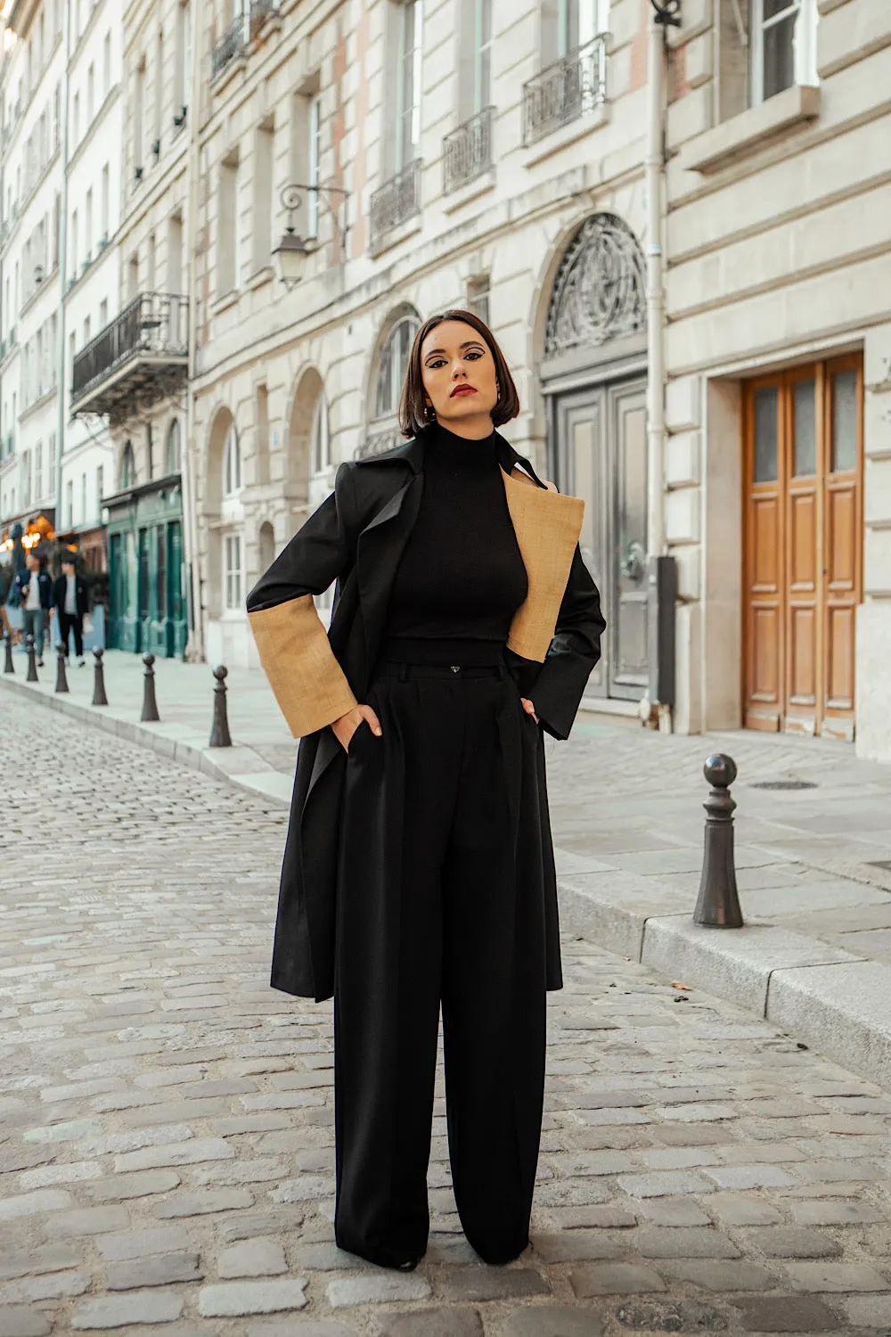 Trench-coat noir pour femme