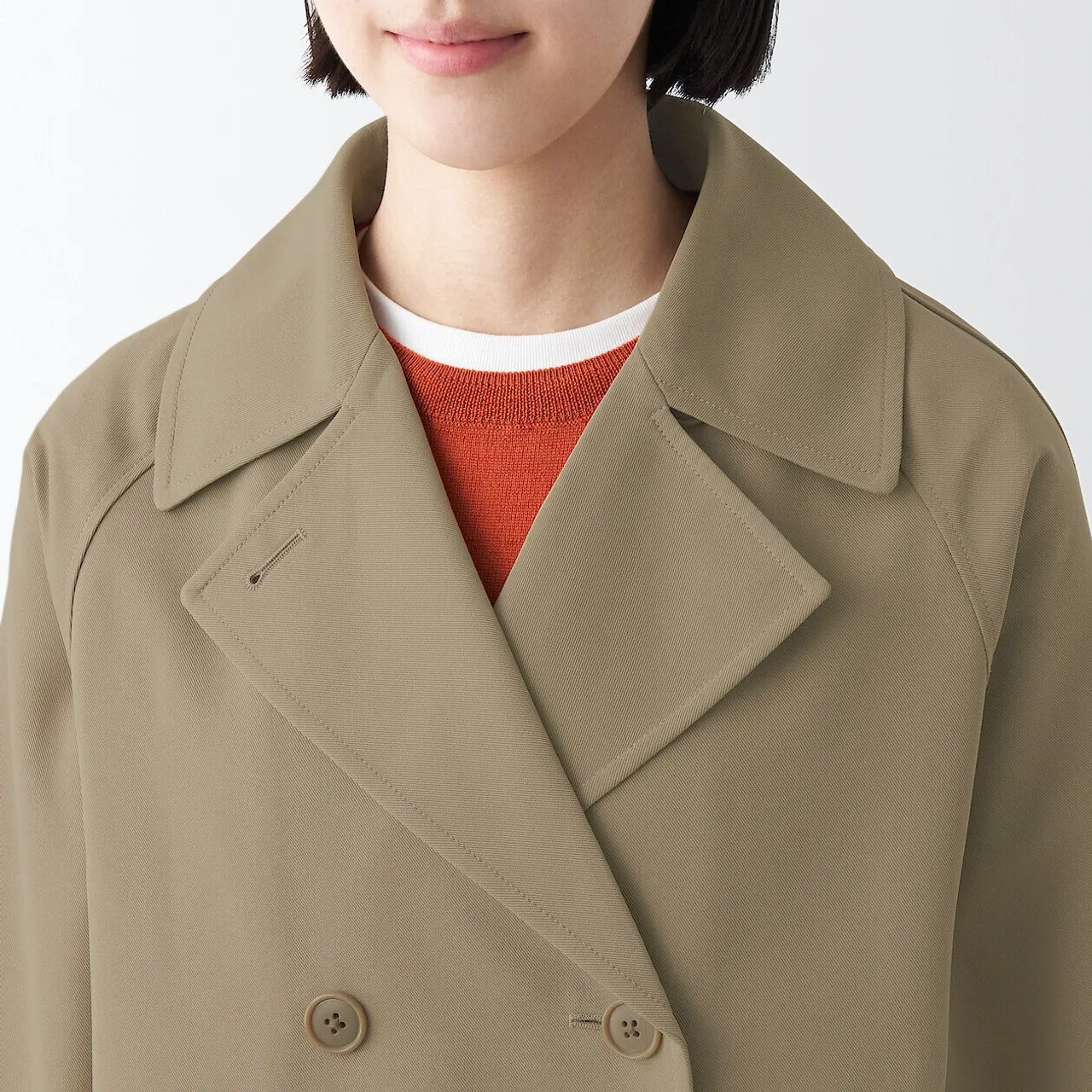 Trench‐coat déperlant en polyester mélangé femme