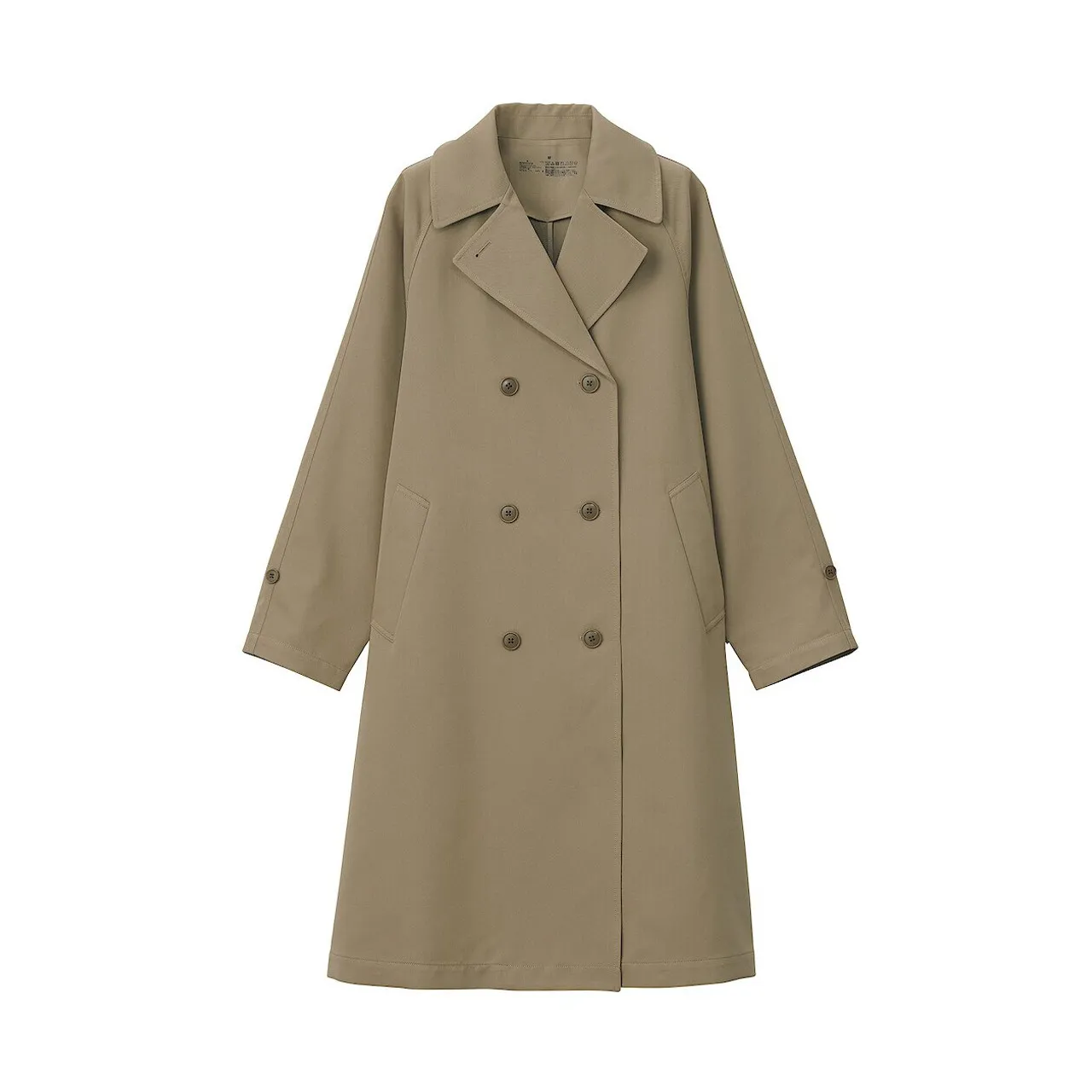 Trench‐coat déperlant en polyester mélangé femme