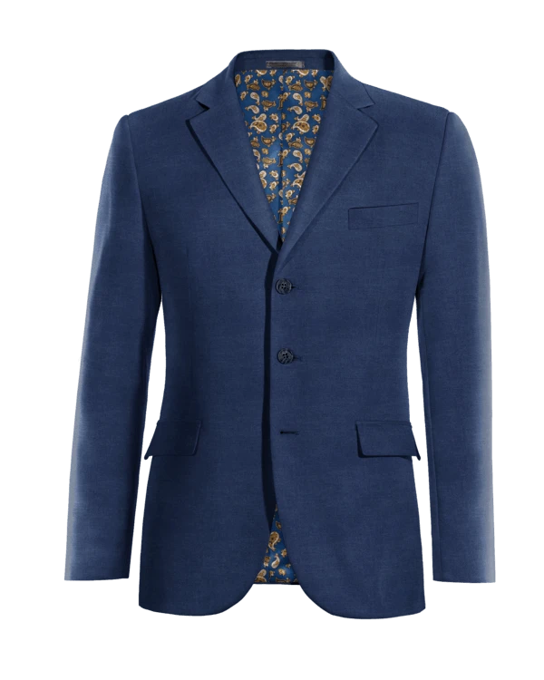 Veste bleu marine en lin slim fit avec coudières