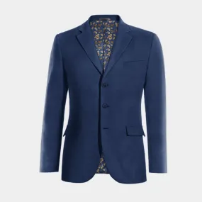 Veste bleu marine en lin slim fit avec coudières