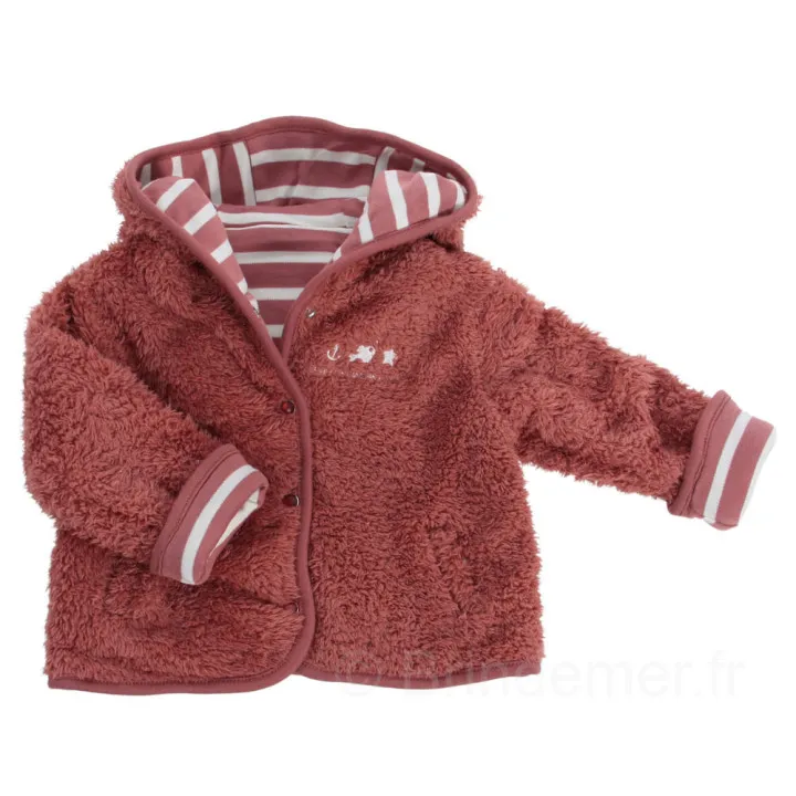 Veste bébé réversible rayé et sherpa ONESSILAY