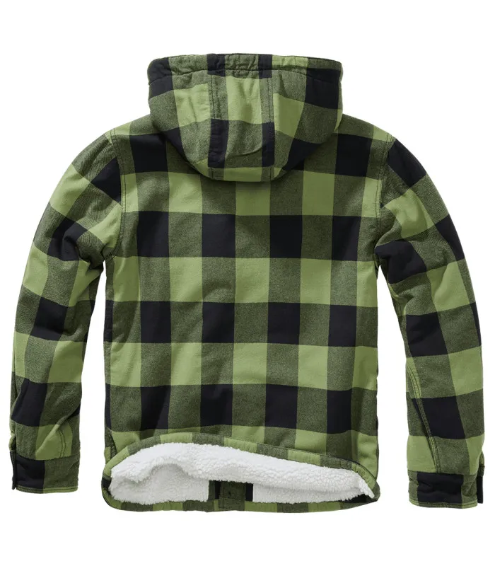 Veste bûcheron à capuche Noir et Vert Brandit