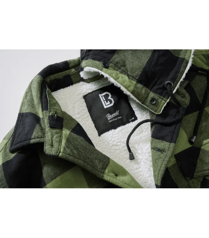 Veste bûcheron à capuche Noir et Vert Brandit