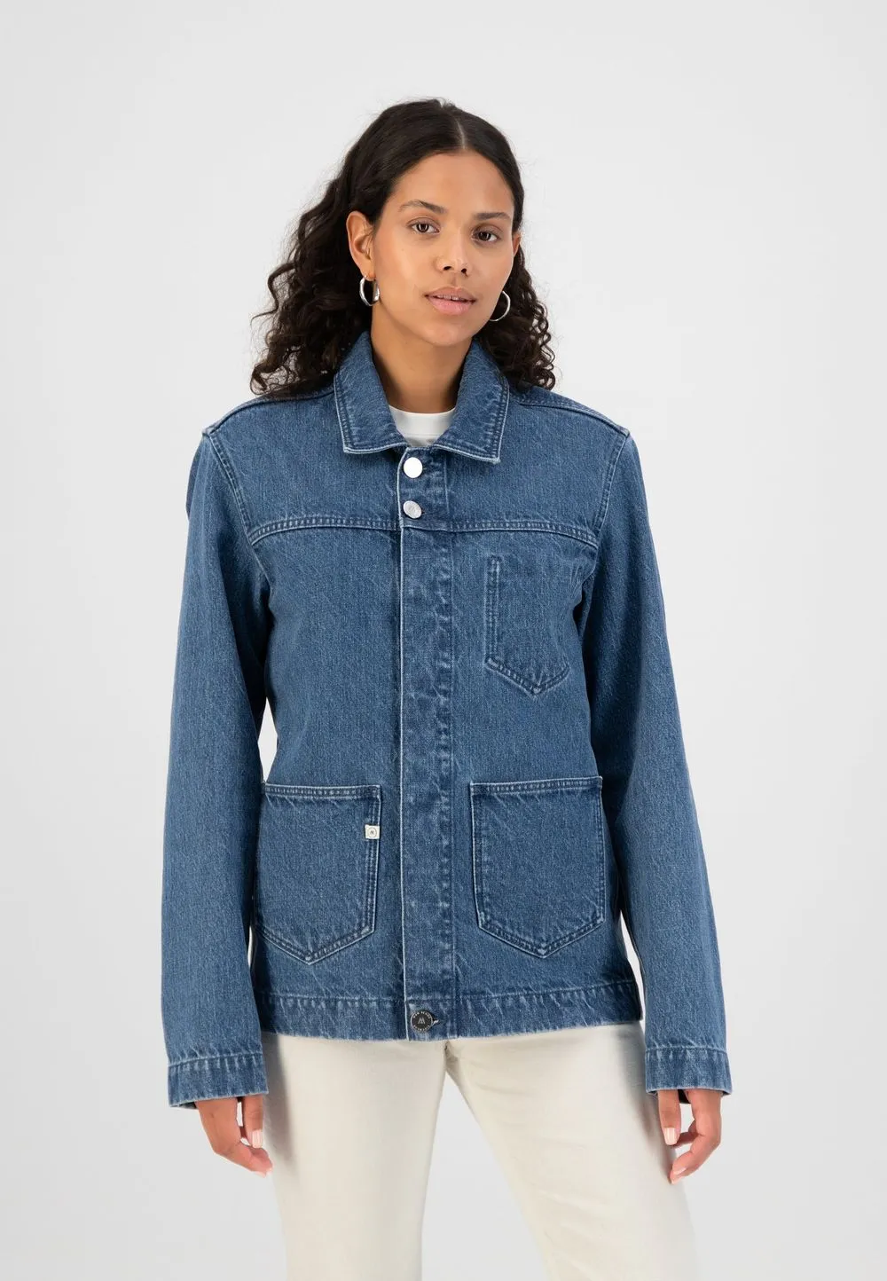 Veste en jean en chanvre, coton bio et recyclé - jackson medium stone femme