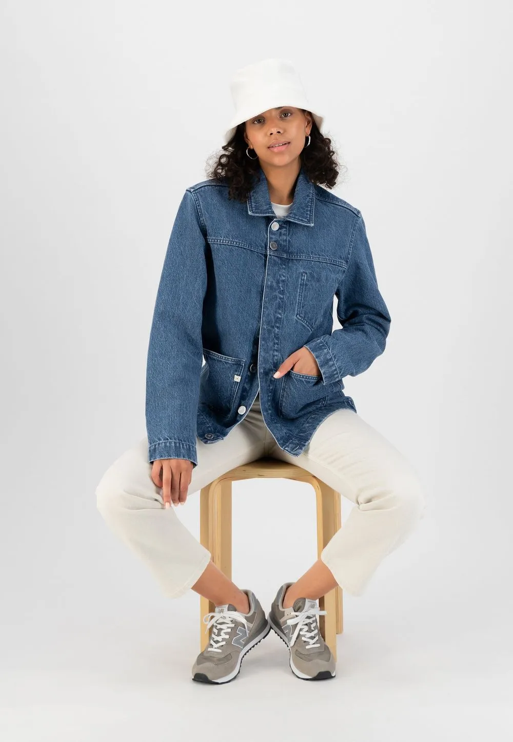 Veste en jean en chanvre, coton bio et recyclé - jackson medium stone femme