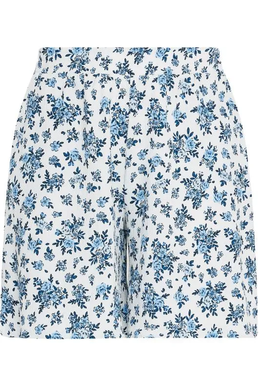 YOURS - Short Blanc & Bleu Vintage Design Floral