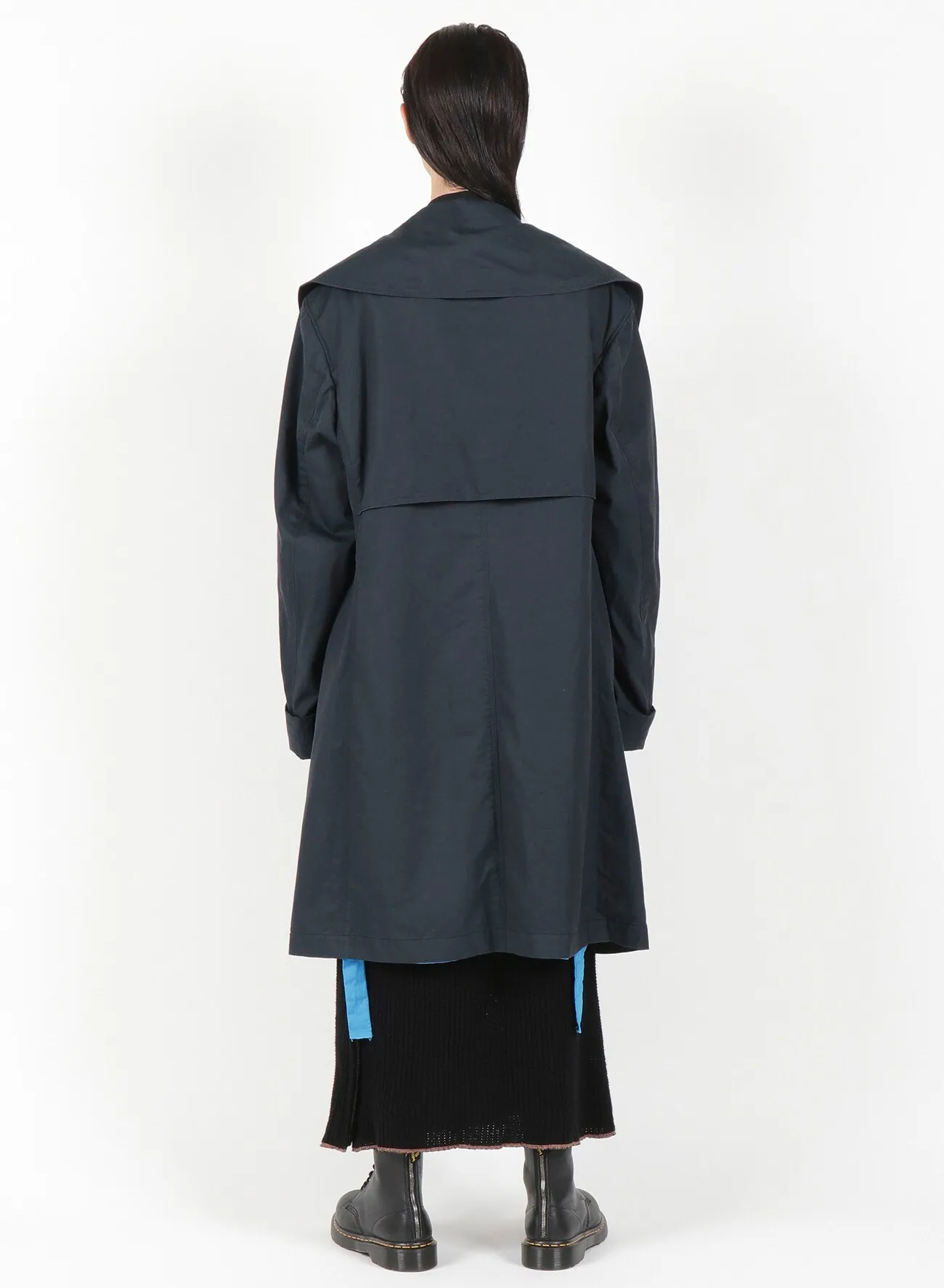 Y's BANG ON!No.113 Navy-coat Cotton gabardine BIO