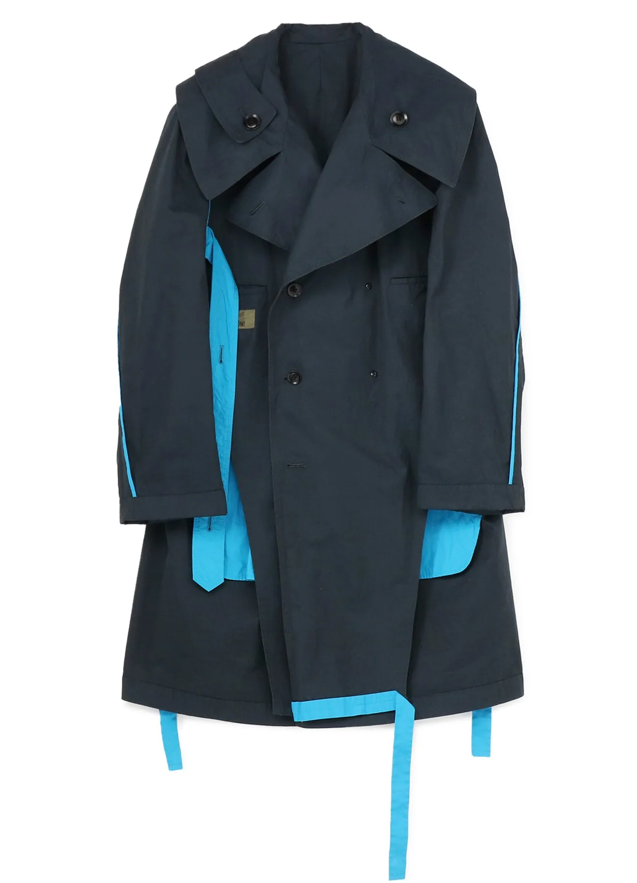 Y's BANG ON!No.113 Navy-coat Cotton gabardine BIO