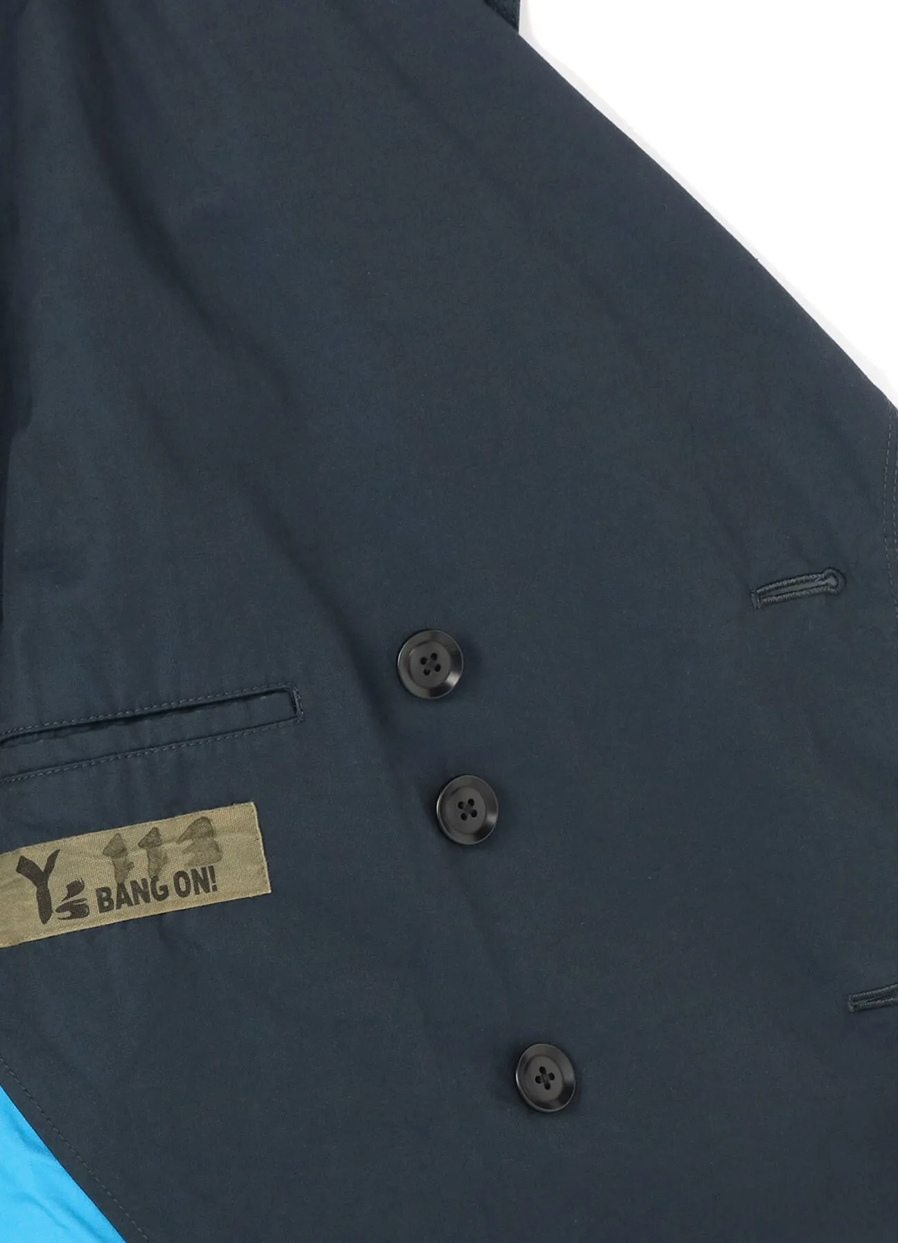 Y's BANG ON!No.113 Navy-coat Cotton gabardine BIO