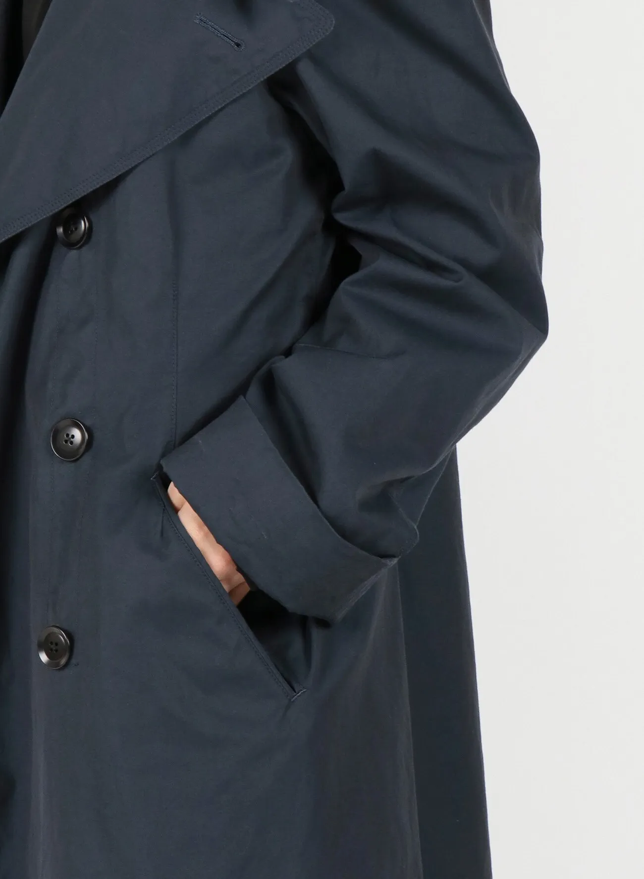 Y's BANG ON!No.113 Navy-coat Cotton gabardine BIO