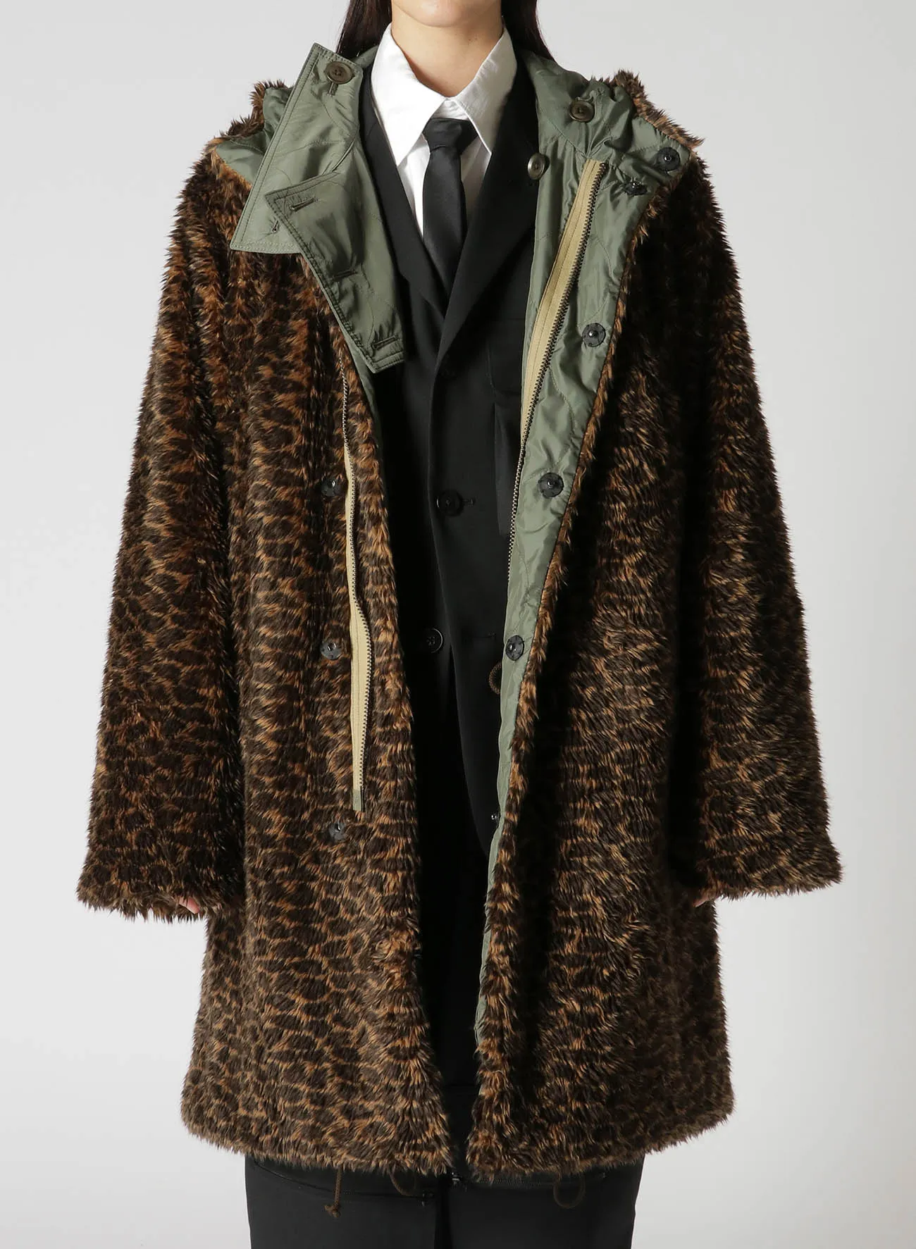 Y's BANG ON!No.181 LEOPARD FUR MILITARY COAT