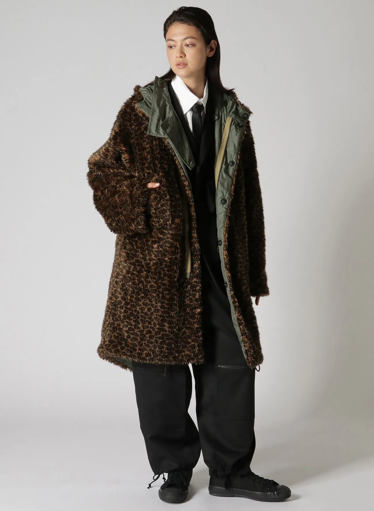 Y's BANG ON!No.181 LEOPARD FUR MILITARY COAT