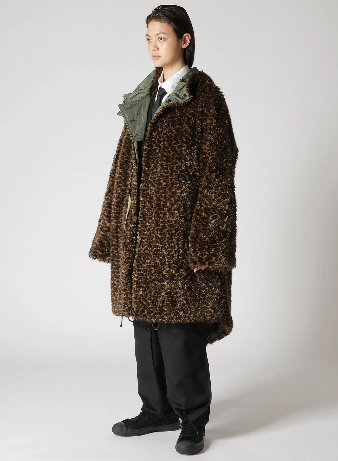 Y's BANG ON!No.181 LEOPARD FUR MILITARY COAT