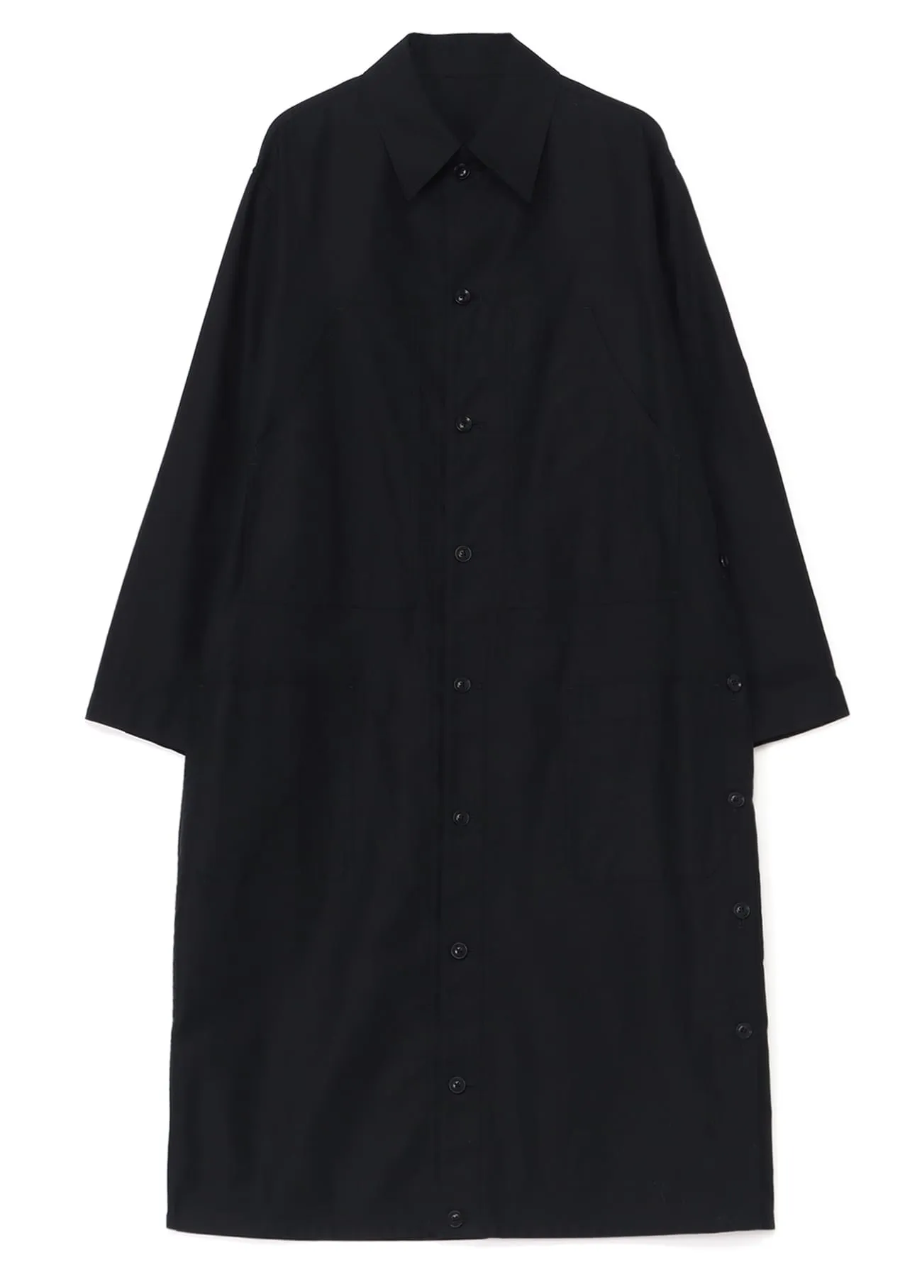 [Y's-Black Name]BLACK TWILL SIDE VENT WORK SHIRT COAT