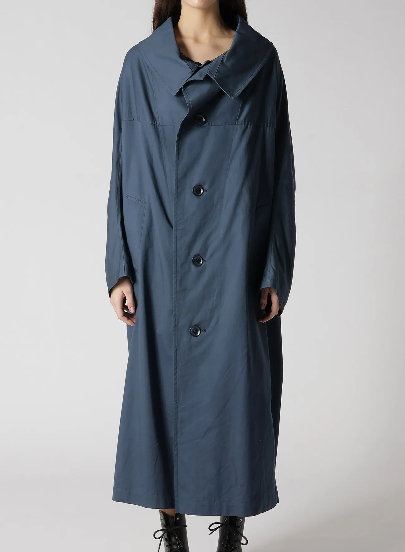 [Y's BORN PRODUCT] COTTON TWILL LONG CAPE COAT