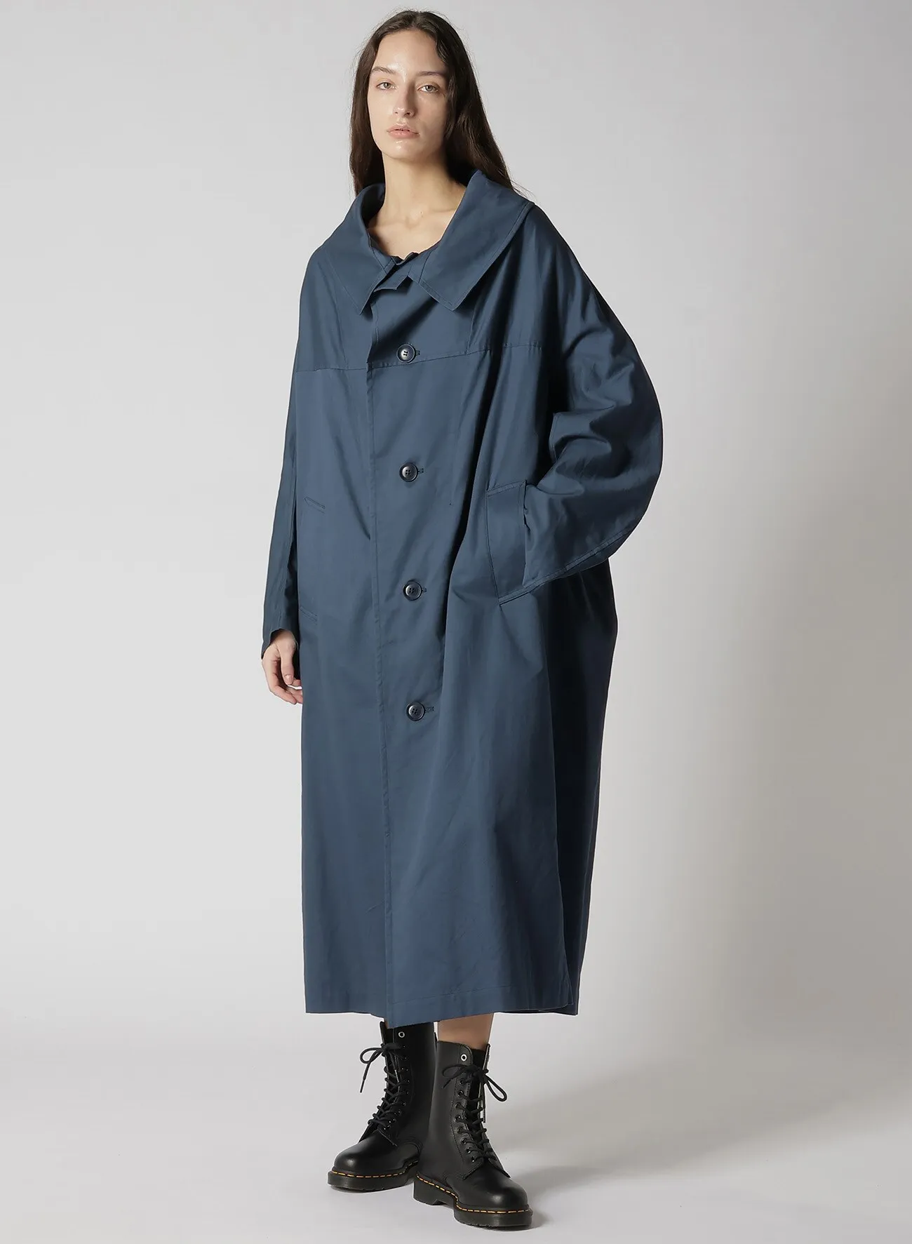 [Y's BORN PRODUCT] COTTON TWILL LONG CAPE COAT