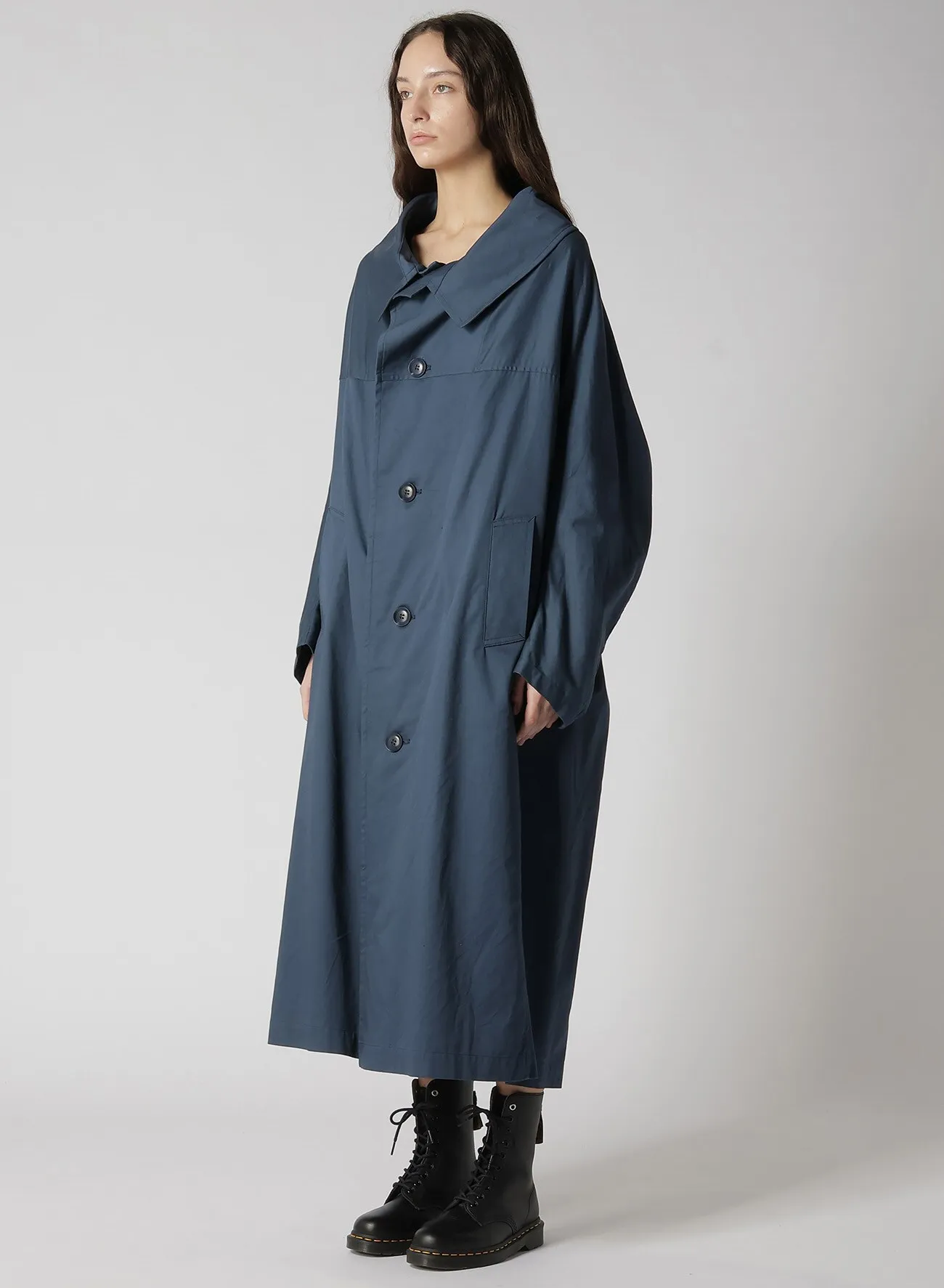 [Y's BORN PRODUCT] COTTON TWILL LONG CAPE COAT