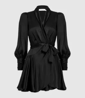 ZIMMERMANN Partager  Robe Wrap Soie Noir  